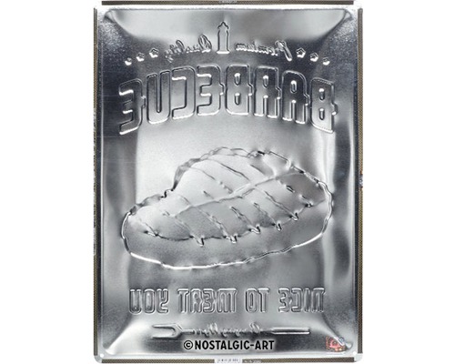 Metallskylt med grillmotiv