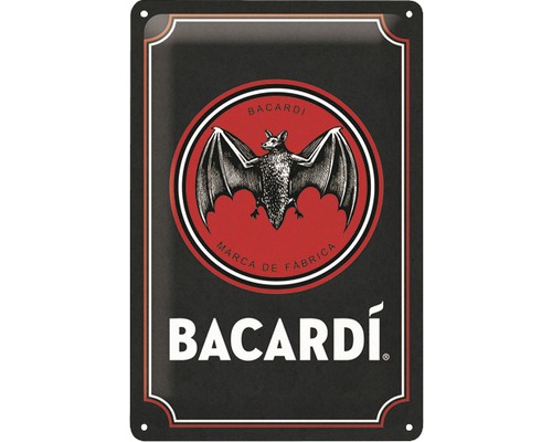 Plåtskylt NOSTALGIC ART Bacardi Logo Black 20x30cm