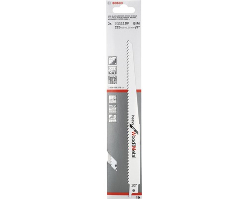 Bosch tigersågbladset S 1111 DF, BIM, 2 stycken, 225x19x1,25 millimeter