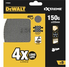 DeWalt Extreme slipnät, 150 g, diameter 225 mm, 5 stycken