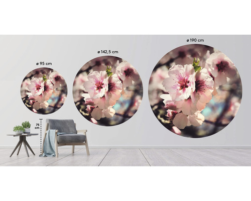 Väggdekoration med blommotiv i tre storlekar