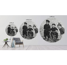 Väggdekoration med historiskt barnfoto i olika storlekar, diameter 95 cm, 142,5 cm och 190 cm