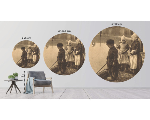 Väggdekoration med historiskt motiv i tre storlekar