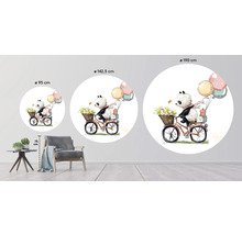 Väggdekal med panda på cykel i olika storlekar