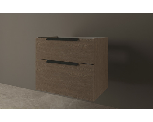 Tvättställsskåp i trä med två lådor