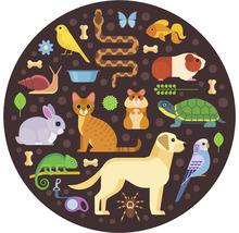 Fototapet SPECIAL DECORATION non-woven Djur Ø190cm