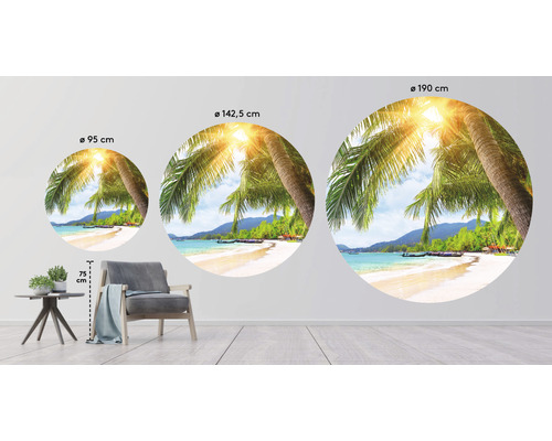 Dekorativ väggbild med strandmotiv i olika storlekar