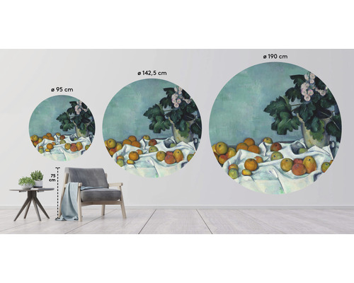 Dekorativ väggdekal Stilleben med äpplen och blommor i tre storlekar