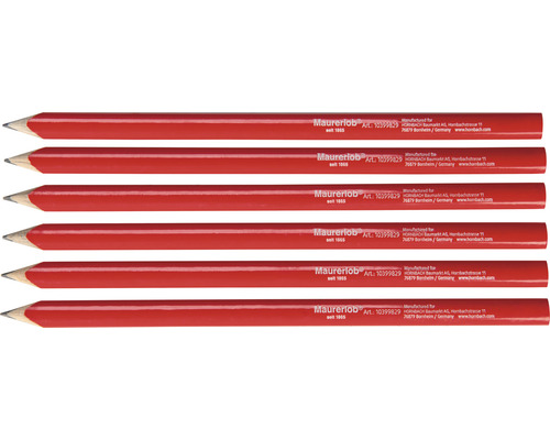 Snickarpenna MAUERLOB röd 240mm 6-pack-0