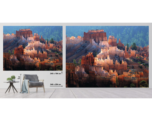 Fototapet med klippformationer och träd