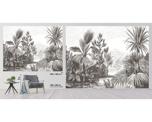 Fototapet med tropiskt växtmotiv i storlekarna 243 gånger 184 centimeter och 340 gånger 254 centimeter