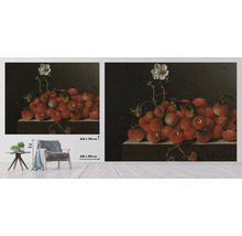 Fototapet med jordgubbsstilleben, mått 340 x 254 centimeter