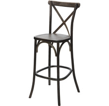 Barstol i trä med kryssstag i ryggen