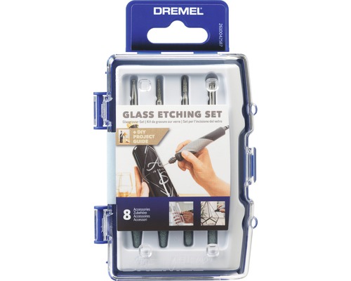 Dremel glasetsningsset med åtta tillbehör i förvaringslåda