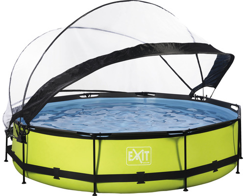 Pool EXIT Lime Ø360x76cm inkl. filterpump& överdrag grön