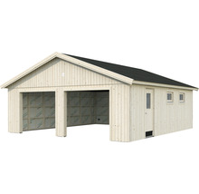Dubbelgarage PALMAKO Andre 44,7m² inkl. fönster, dörr utan port 665x739cm obehandlad