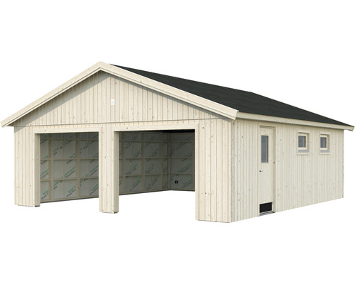 Dubbelgarage PALMAKO Andre 44,7m² inkl. fönster, dörr utan port 665x739cm obehandlad