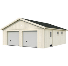 Dubbelgarage PALMAKO Andre 44,7m² inkl. fönster, dörr, 2 sektionsportar 665x739cm obehandlad