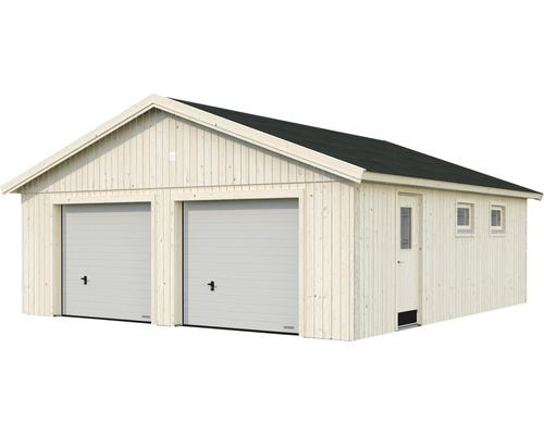 Dubbelgarage PALMAKO Andre 44,7m² inkl. fönster, dörr, 2 sektionsportar 665x739cm obehandlad