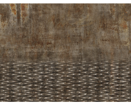 Fototapet RASCH Digital Industri brun 8 delar 400x300cm Dekorativ väggplatta med tredimensionellt mönster och strukturerad yta