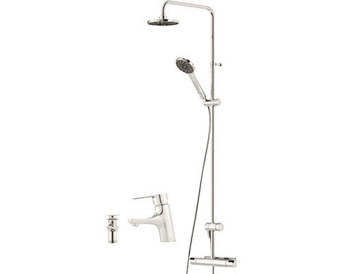 Duschset med takdusch, handdusch och armatur