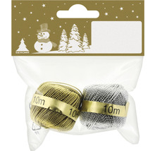 Dekorativt garnset med guld och silver, 10 meter vardera