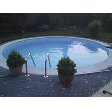Rund stålväggspool Premium 4,2x1,2m 15500L inkl. blå liner, stege, sandfilterpump