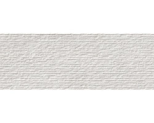 Kakel Grunge stripes grey grå matt 32x90x1,05 cm Dekorativ väggbeklädnad med horisontell spårstruktur.