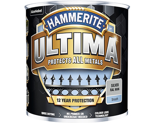 Metallfärg HAMMERITE Ultima Smooth silver 0,25L