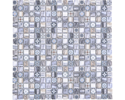 Glas Mosaik XCM RW49 grå blå 30x30 cm