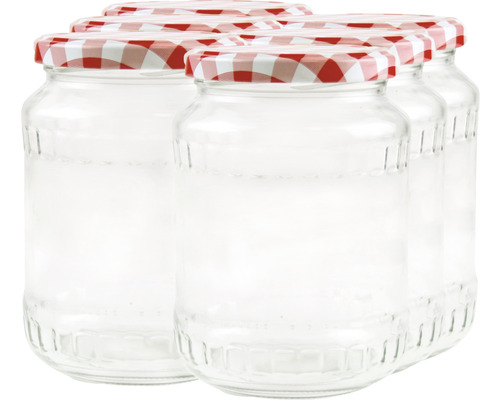 Konserveringsburk glas med skruvlock 720ml 6st inkl. lock Konserveringsburk glas med skruvlock 720ml 6st inkl. lock