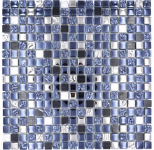 Mosaikplatta med fyrkantiga glas- och stenelement