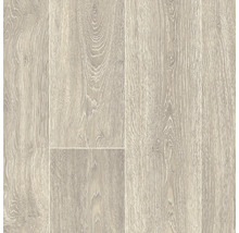 Laminatgolv med ekträådring i plankdesign för vardagsrum.