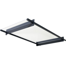 Tak med stålram och klar plastskiva