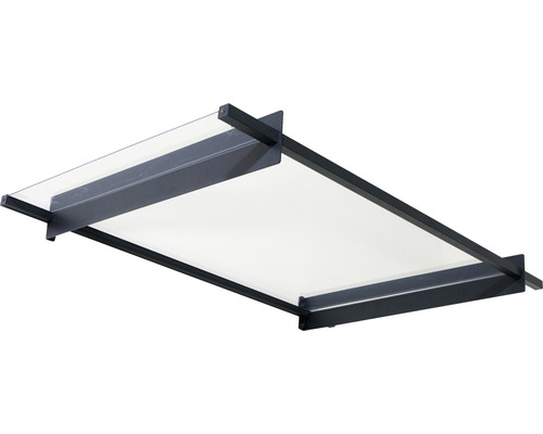 Tak med stålram och klar plastskiva