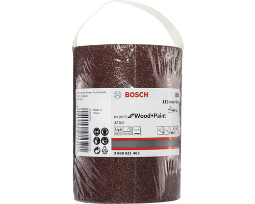 Bosch slippappersrulle Expert Wood plus Paint, korn 80, 115 millimeter gånger 5 meter