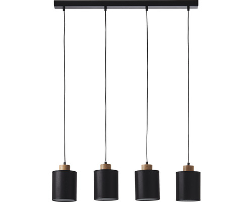 Taklampa med fyra lampor och lampskärmar