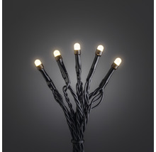 LED-ljusslinga med varmvita lampor och svart kabel