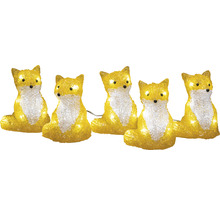 Ljusslinga med fem rävar för inomhusbruk