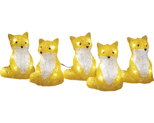 Ljusslinga med fem rävar för inomhusbruk