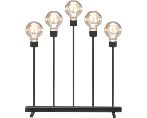 Dekorativ lampa med fem glödlampor på en sockel