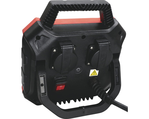 Strömfördelare med två uttag och bärhandtag