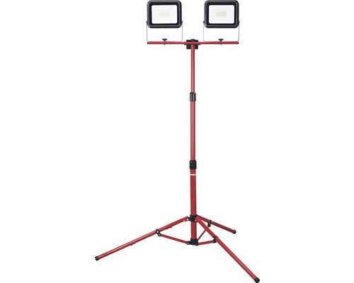 Strålkastare MALMBERGS Pollux LED 2x30W med teleskopstativ max. höjd 1697mm IP54 Dubbla LED-arbetsbelysningar på stativ för byggarbetsplatsbelysning