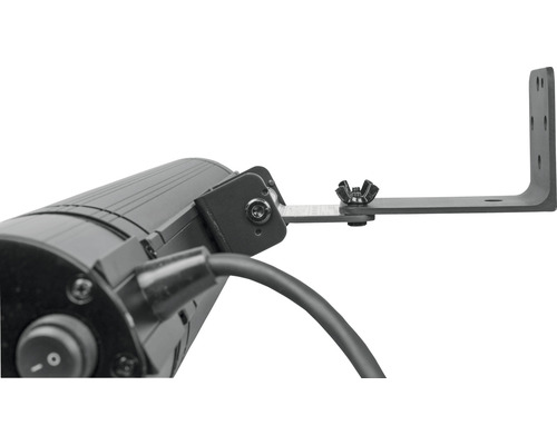 Detaljvy av en LED-lampa med fäste