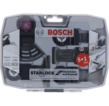 Bosch Starlock Elektriker och Gips Set med olika sågblad i en transparent plastförpackning