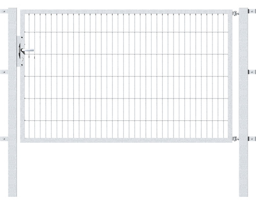 Enkelgrind ALBERTS Flexo 6/5/6 200x120cm inkl. stolpar 8x8cm varmförzinkad Trädgårdsgrind av metall med nätfyllning