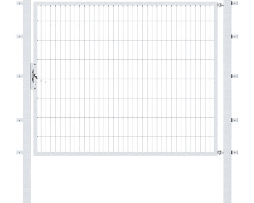 Enkelgrind ALBERTS Flexo 6/5/6 200x160cm inkl. stolpar 8x8cm varmförzinkad Trädgårdsgrind av metall med galler