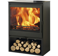 Kamin med ved