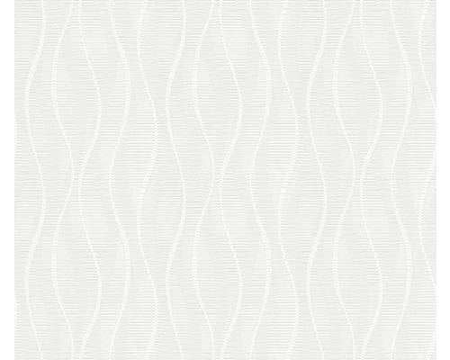 Tapet MARBURG Patent Dekor Green Label grafisk vit 5730 Tapet med vågmönster