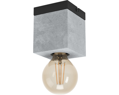 Taklampa med betonglook och glödlampa